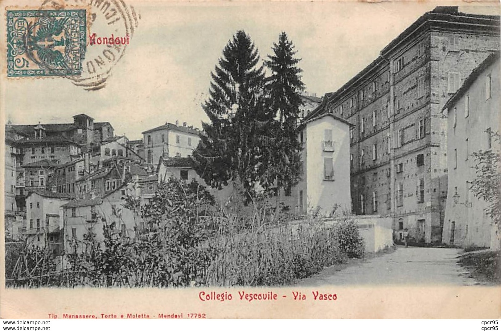 Italie. N° 100448 . Mondovi . Collegio Vescouile . Via Vasco - Cuneo