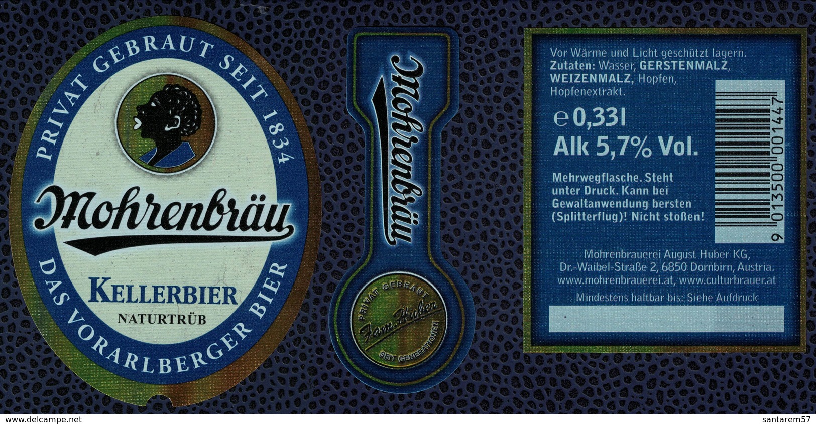 Autriche Lot 3 Etiquettes Bière Beer Labels Mohrenbräu Kellerbier - Bière