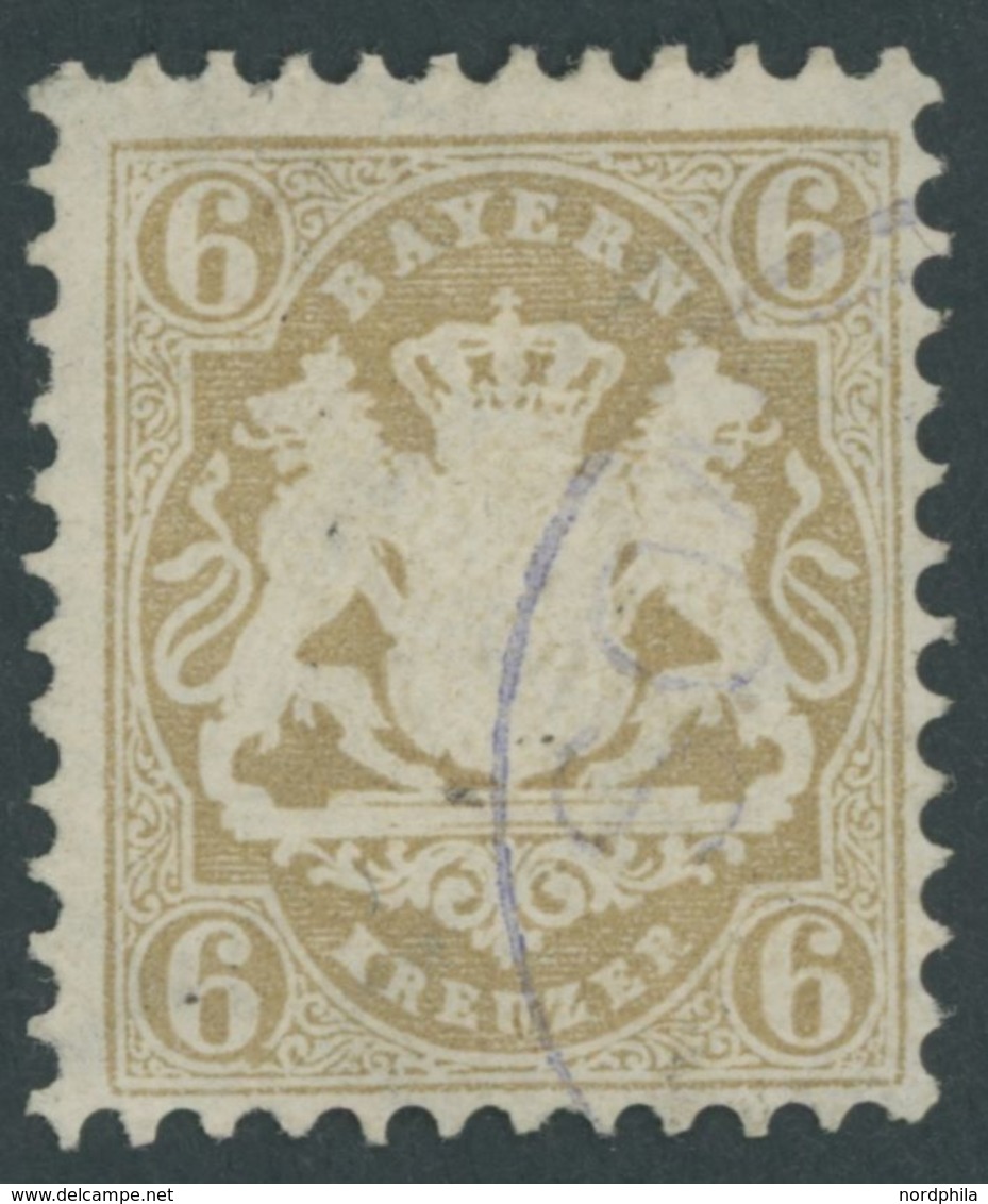 BAYERN 24X O, 1870, 6 Kr. Lebhaftockerbraun, Wz. Enge Rauten, Pracht, Mi. 90.- - Other & Unclassified