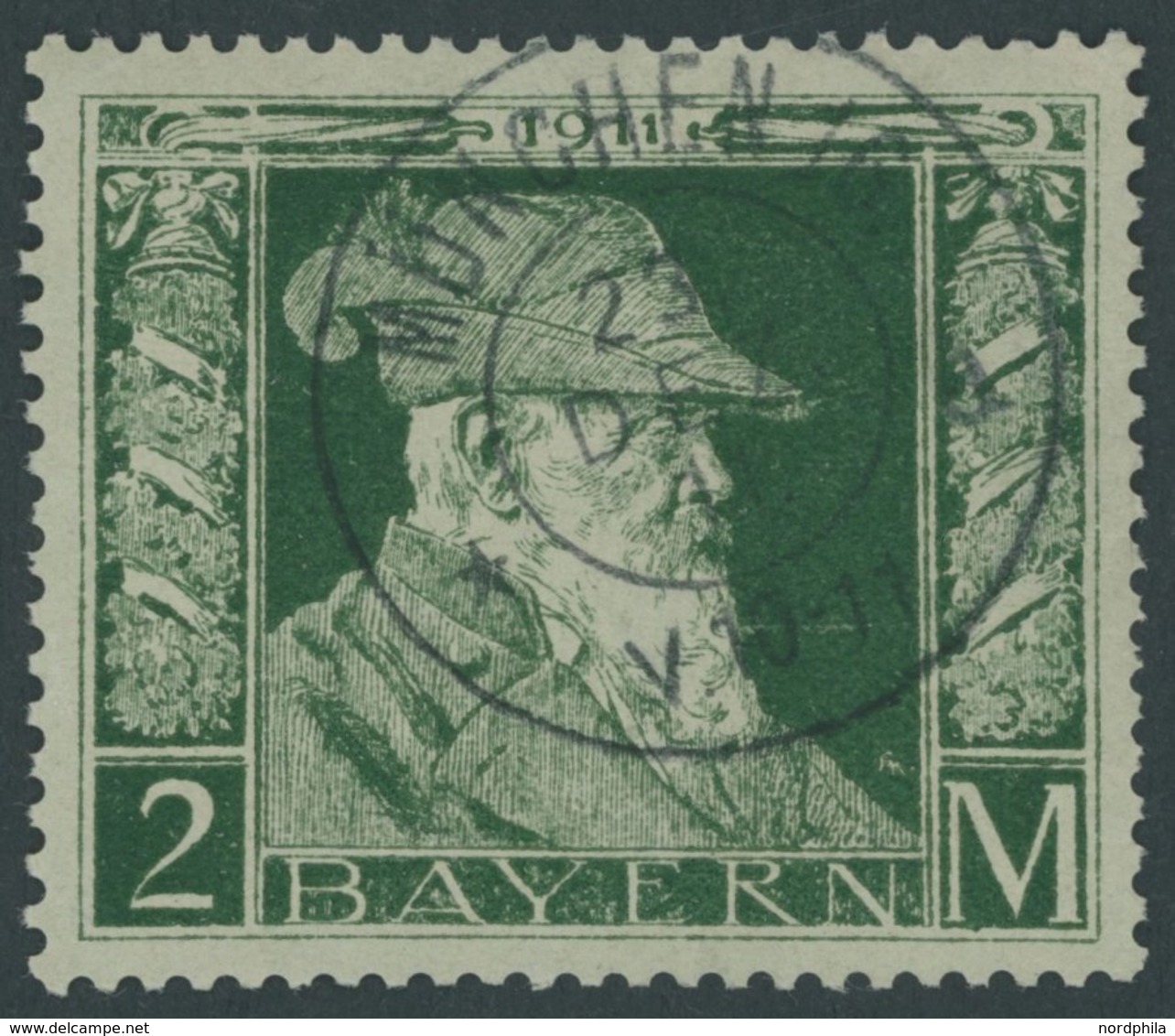 BAYERN 87I O, 1911, 2 M. Luitpold, Type I, Normale Zähnung, Pracht, Mi. 80.- - Autres & Non Classés