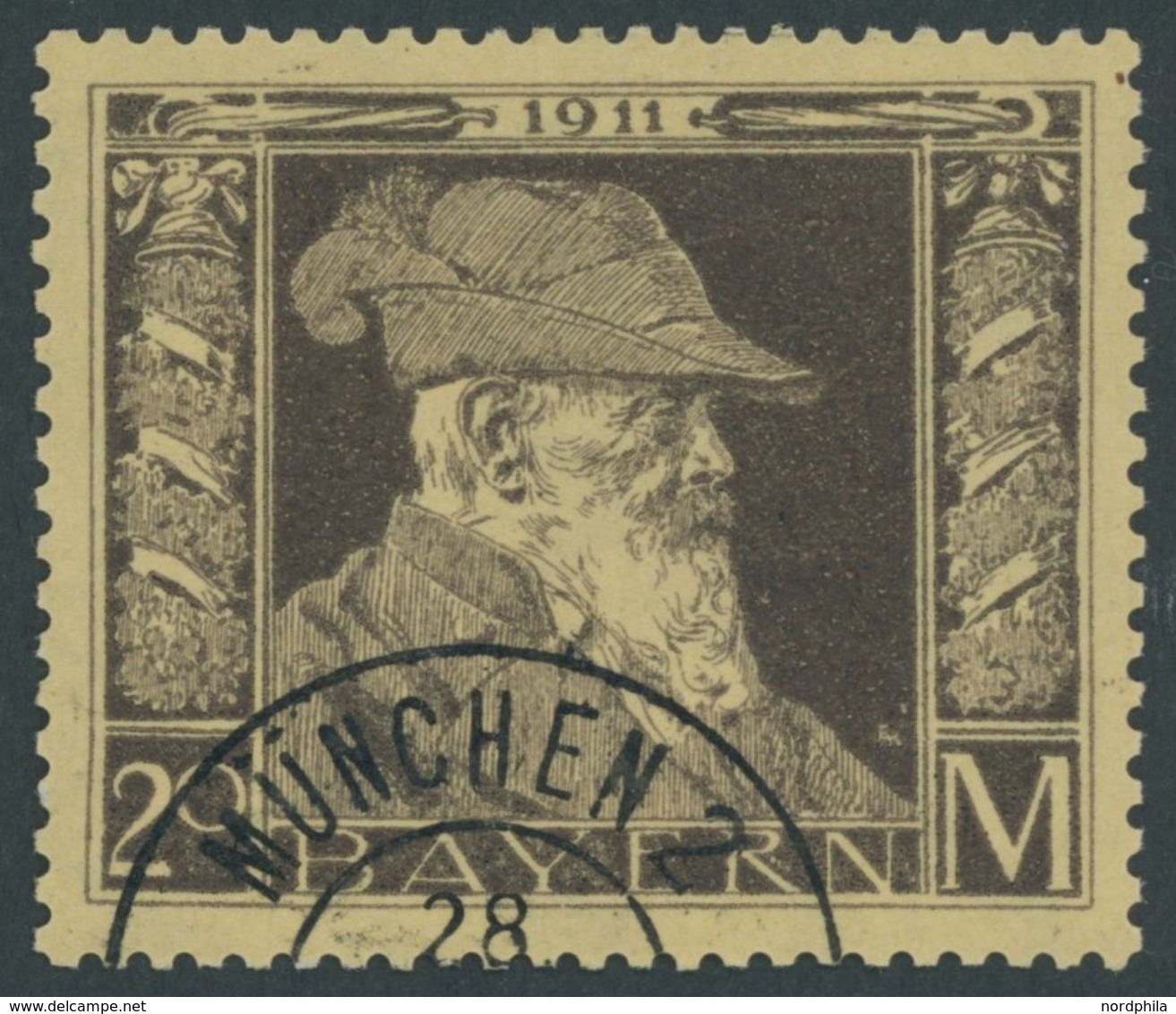 BAYERN 91II O, 1911, 20 M. Luitpold, Type II, Pracht, Mi. 450.- - Autres & Non Classés