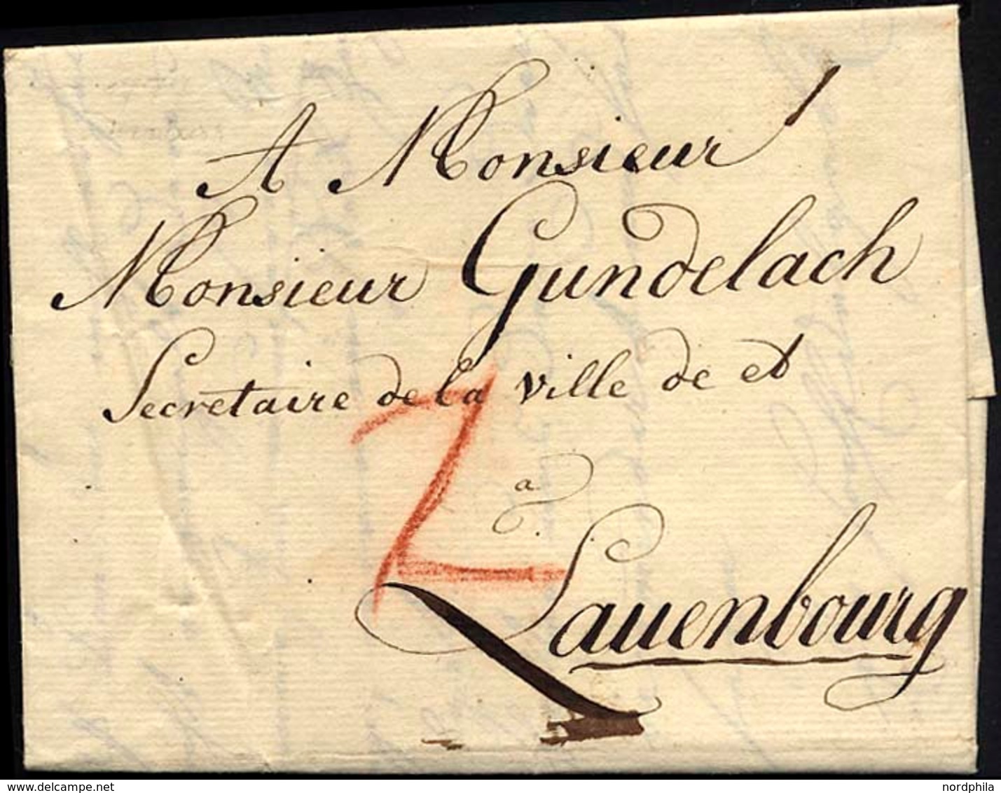 HAMBURG VORPHILA 1770, Brief Von Hamburg Nach Lauenburg, Pracht - Sonstige & Ohne Zuordnung