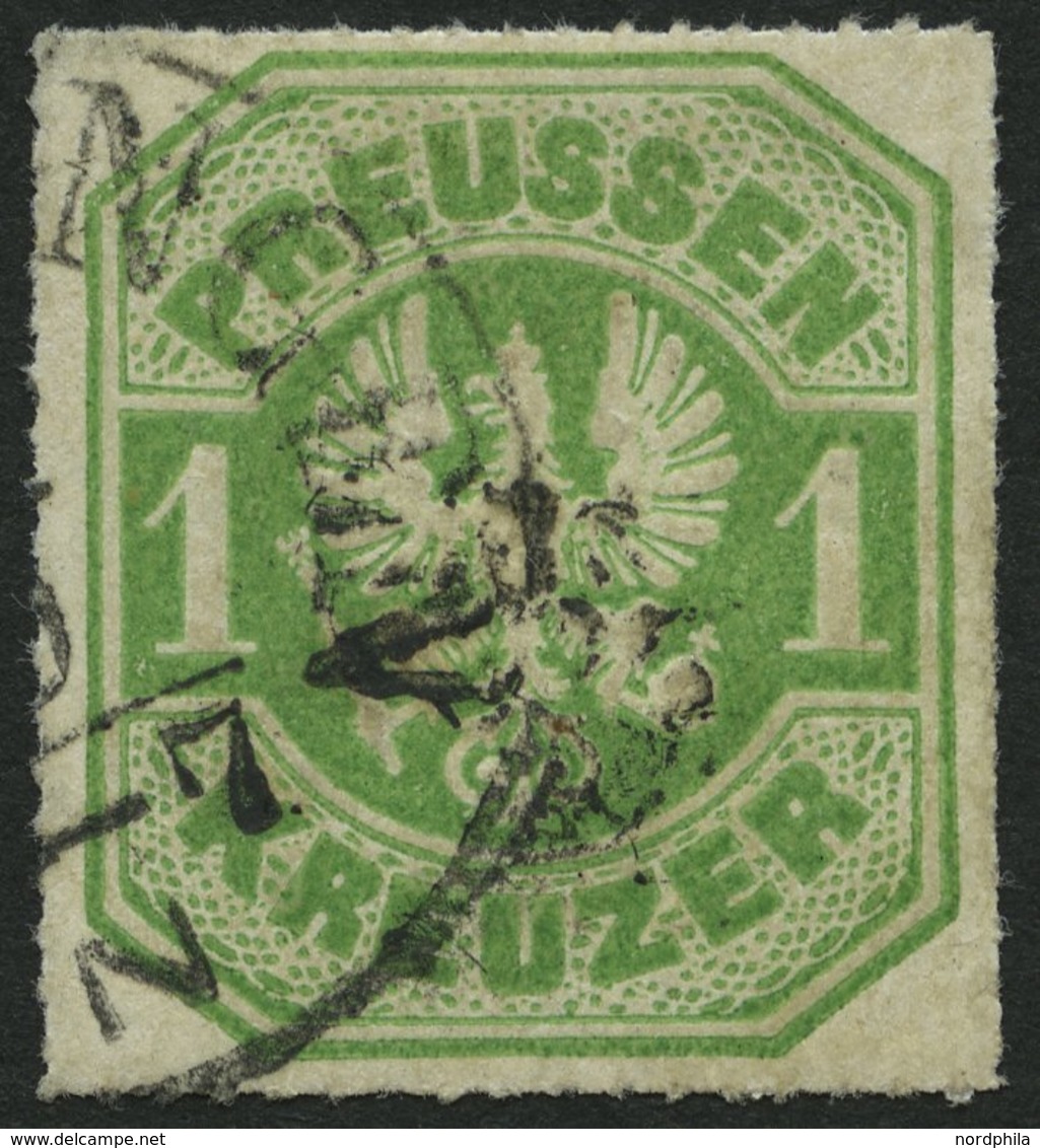 PREUSSEN 22 O, 1867, 1 Kr. Smaragdgrün, Pracht, 55.- - Autres & Non Classés