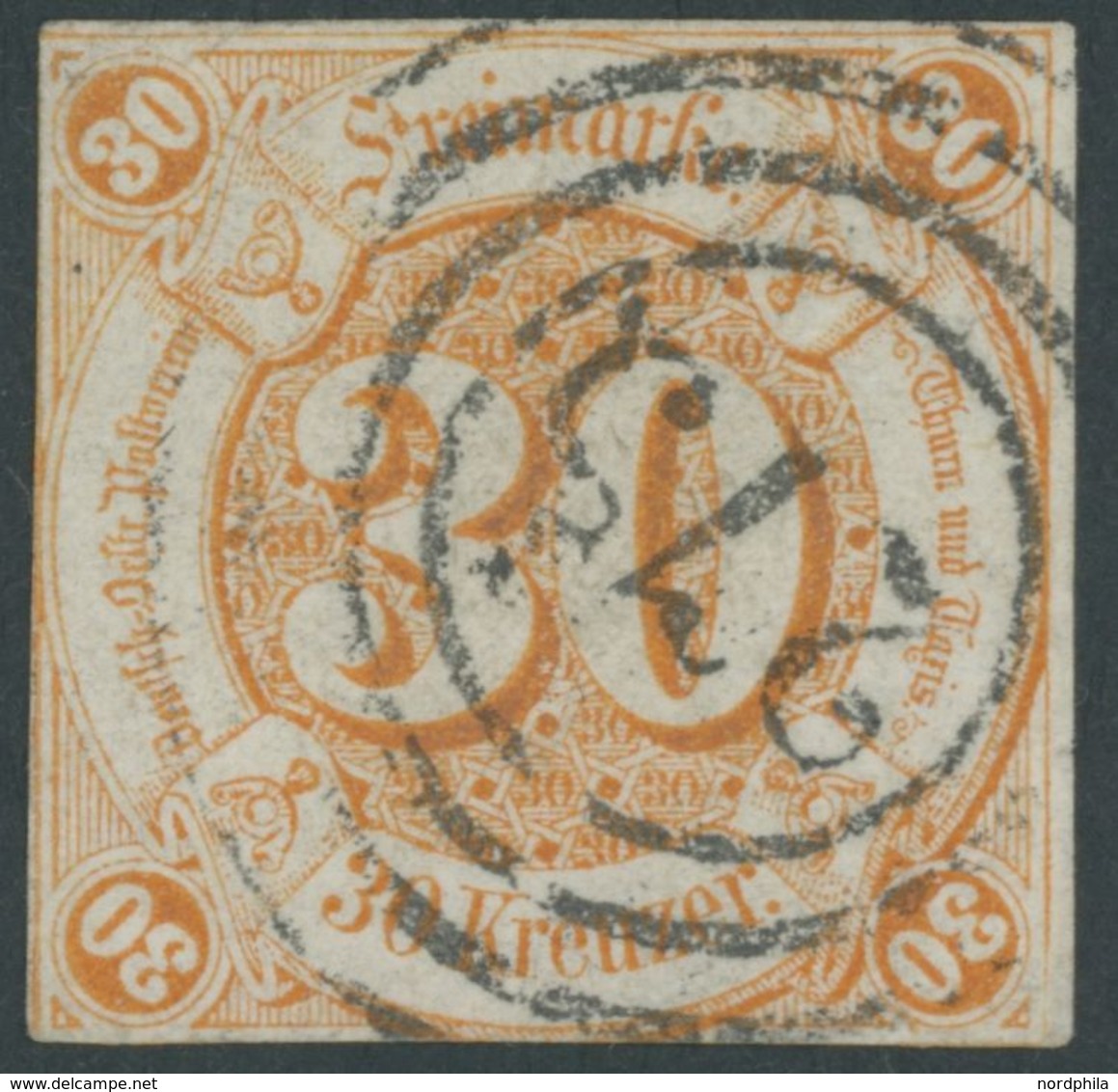 1859, 30 Kr. Orange, Nummernstempel 275, Zweiseitig Leicht Berührt Sonst Pracht, Gepr. Helbig, Mi. 320.- -> Automaticall - Other & Unclassified