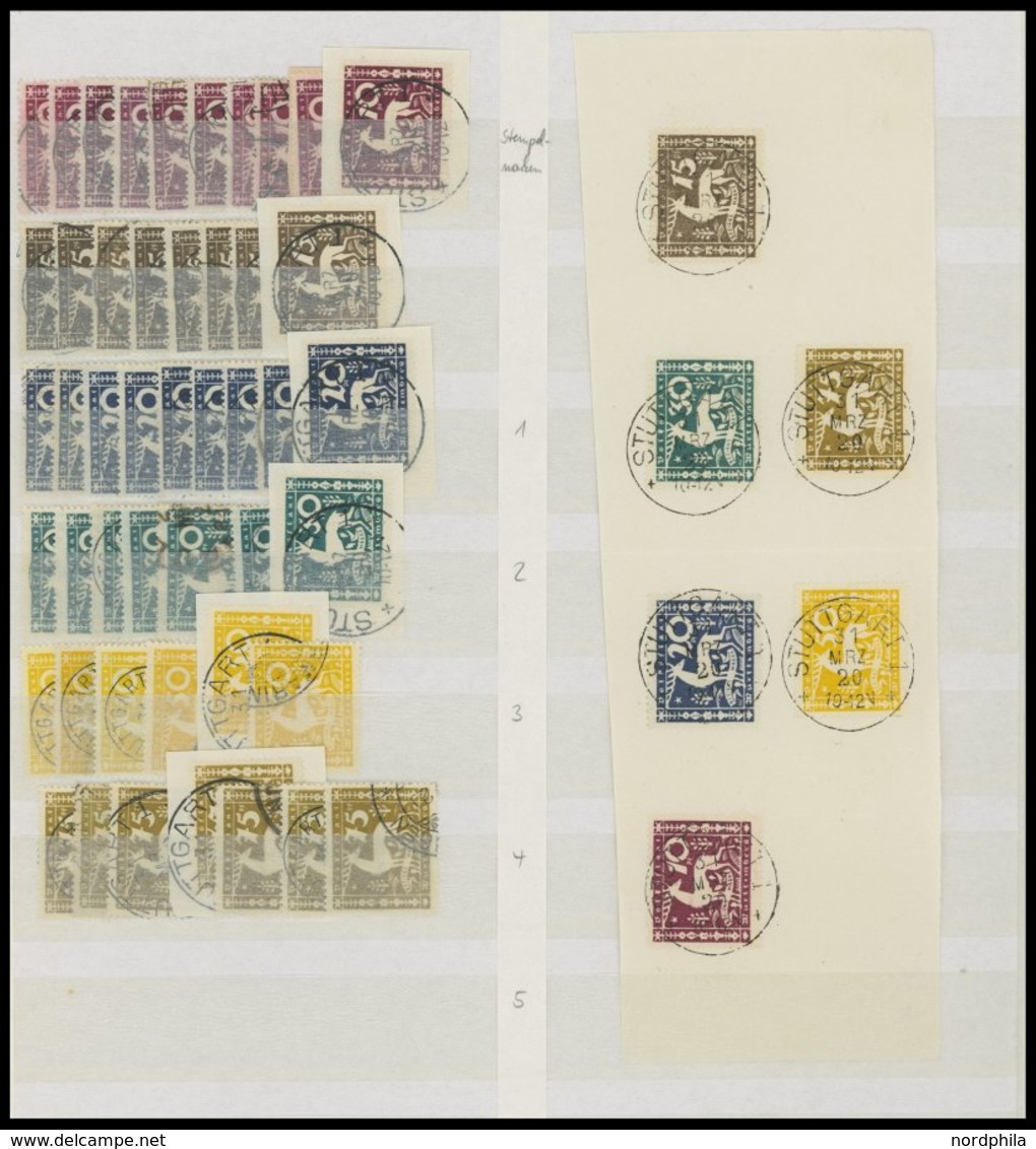 WÜRTTEMBERG 101-188 o,BrfStk , 1875-1923, Dienstmarken I, gut sortierte reichhaltige Dublettenpartie von über 1200 Werte