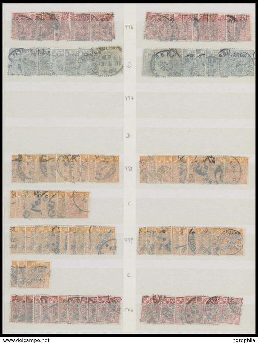 WÜRTTEMBERG 201-81 o,BrfStk , 1881-1920, Dienstmarken II, gut sortierte reichhaltige Lagerpartie von über 1100 Werten!, 