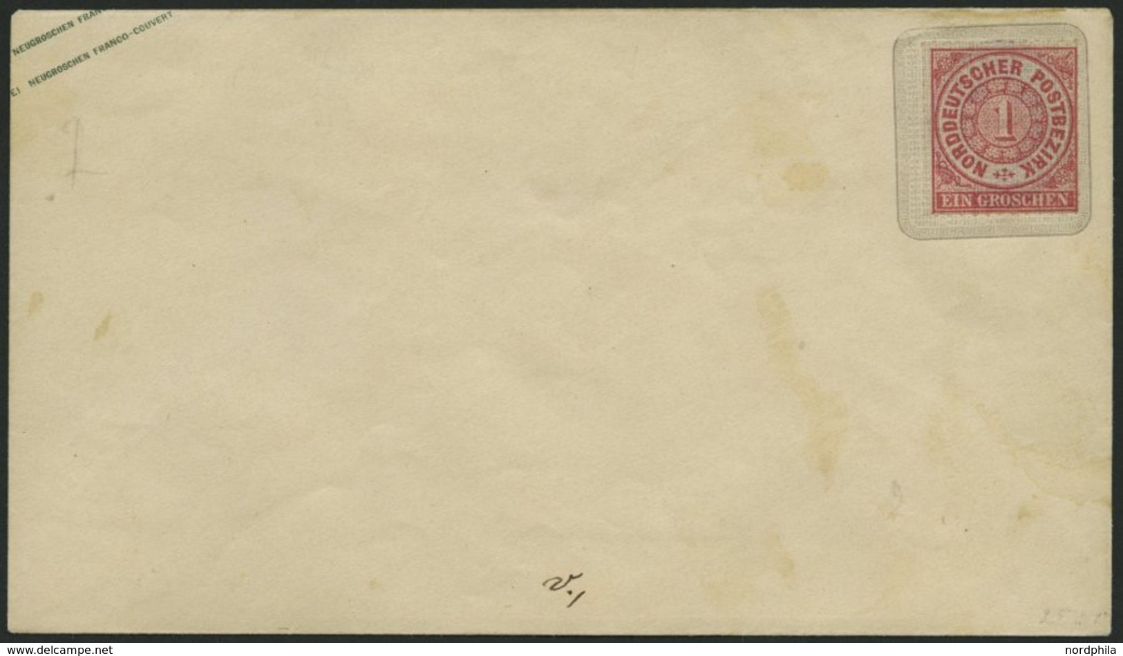 NDP U 51A BRIEF, 1863, 1 Gr. Rosa Auf 3 Ngr. Braun, Format A, Ungebraucht, Minimal Fleckig, Pracht, Mi. 110.- - Sonstige & Ohne Zuordnung