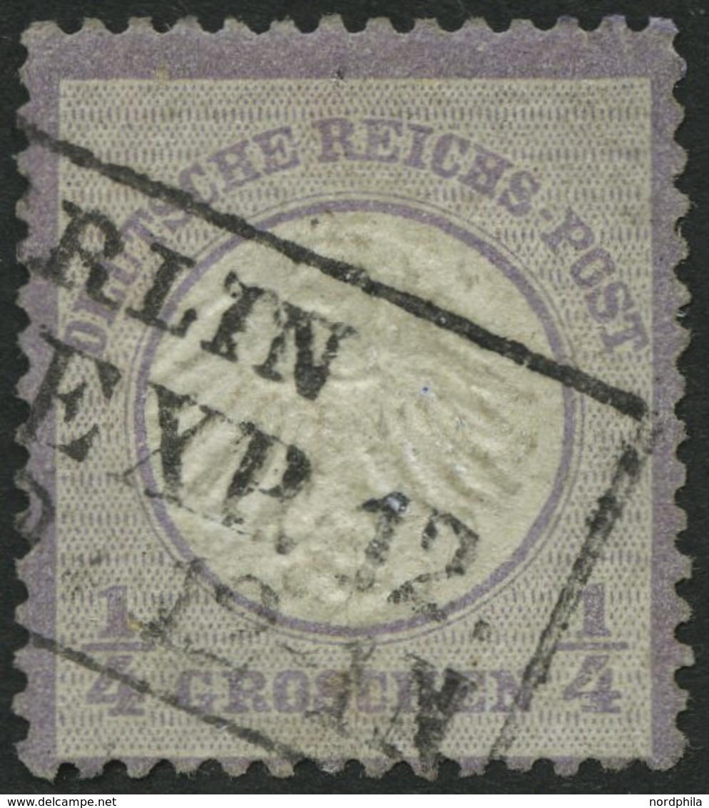 Dt. Reich 1 O, 1872, 1/4 Gr. Grauviolett, Pracht, Mi. 120.- - Gebraucht