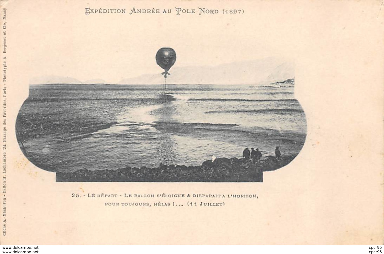 MISSIONS .n°54424. Expédition Andrée Au Pole Nord. Le Départ. Le Ballon S'éloigne Et Disparait. - Missioni