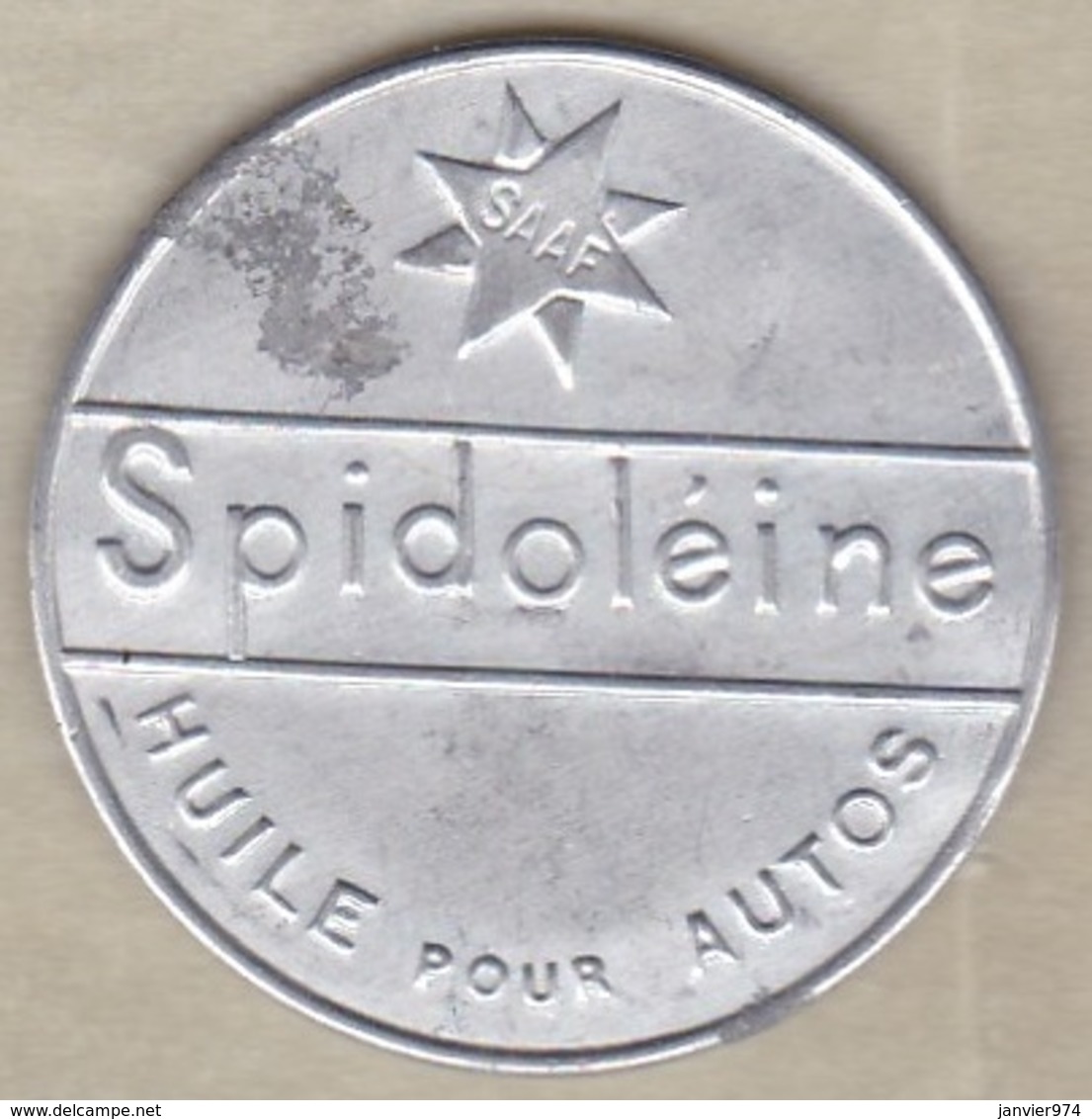 Timbre Monnaie " SPIDOLEINE " Huile Pour Autos. 10 Centimes Semeuse - Monétaires / De Nécessité