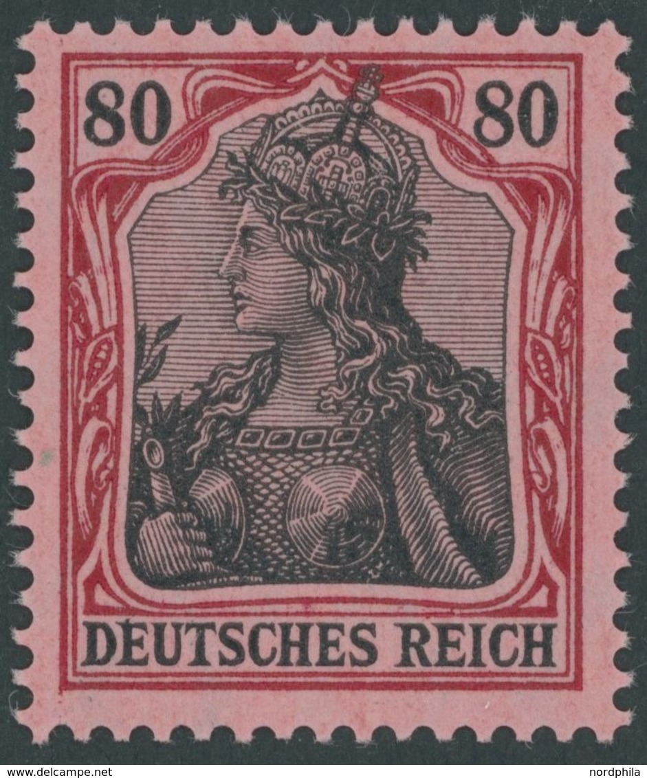 Dt. Reich 93IIa **, 1918, 80 Pf. Karminrot/rotschwarz Auf Hellrosa Kriegsdruck, Postfrisch, Pracht, Gepr. Dr. Hochstädte - Other & Unclassified