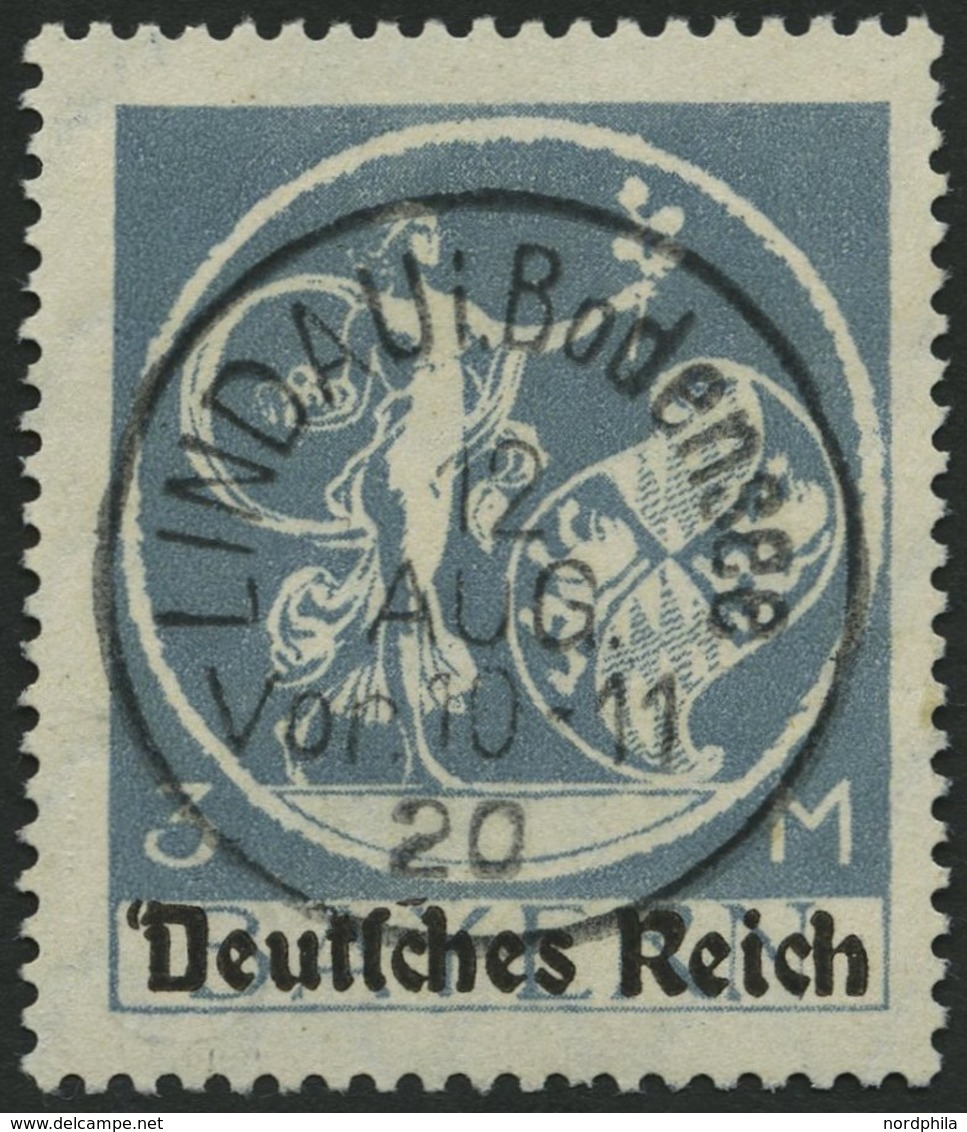 Dt. Reich 134PFV O, 1920, 3 M. Grautürkis Mit Plattenfehler Apostroph Vor D Von Deutsche, Pracht, Gepr. Infla, Mi. 160.- - Sonstige & Ohne Zuordnung