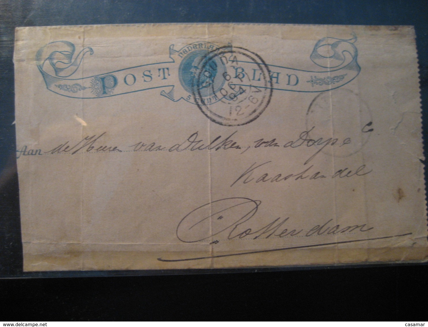 GOUDA 1894 To Rotterdam Cancel Postal Stationery Card NETHERLANDS Holland - Brieven En Documenten