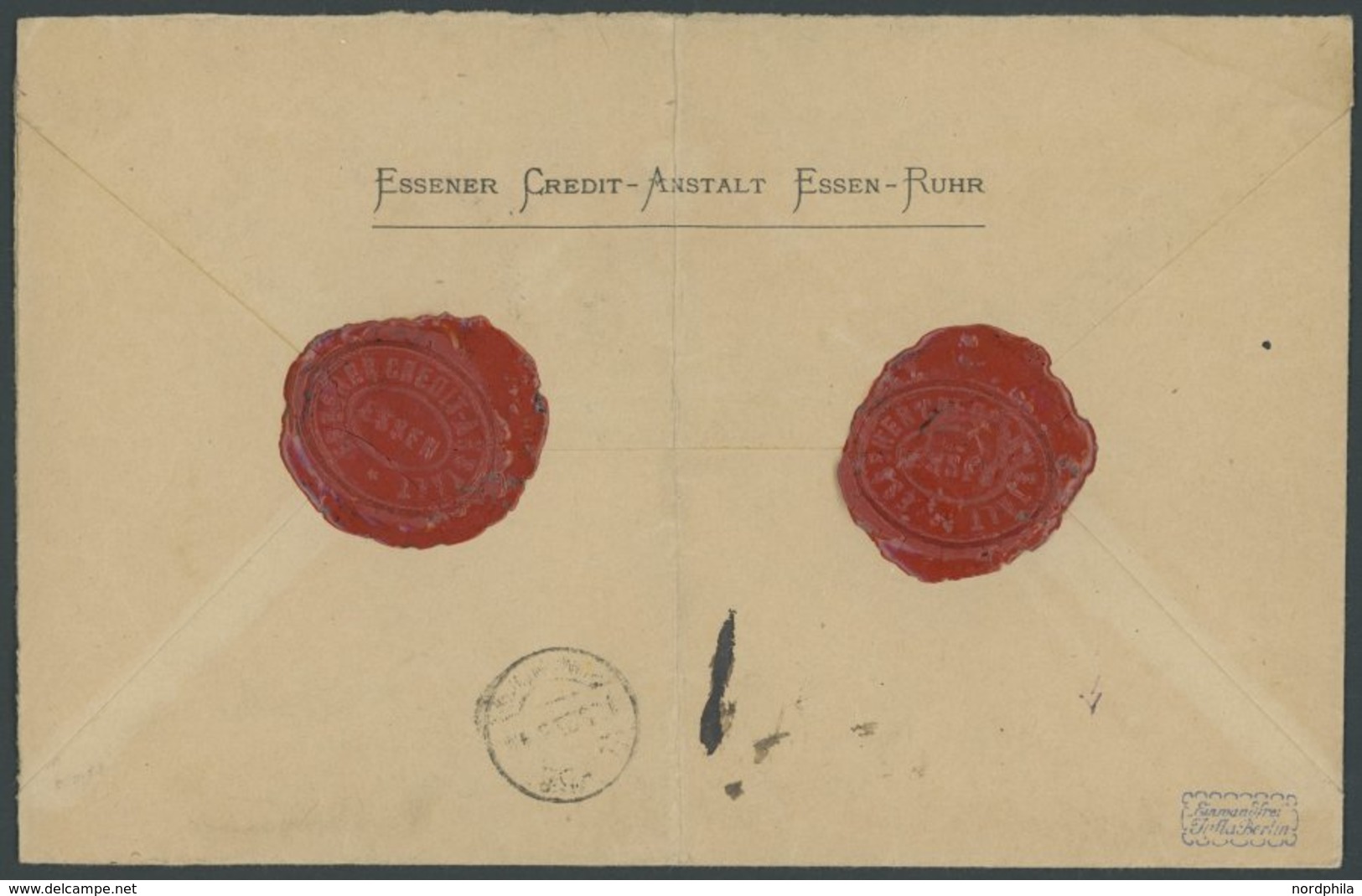 1923, 280 M. (Mi.Nr. 220 U. 2x 244) Als 10.000 RM. Wertbrieffrankatur Auf Einfachem Wertbrief Mit Päckchen-L1 ESSEN, Rüc - Sonstige & Ohne Zuordnung