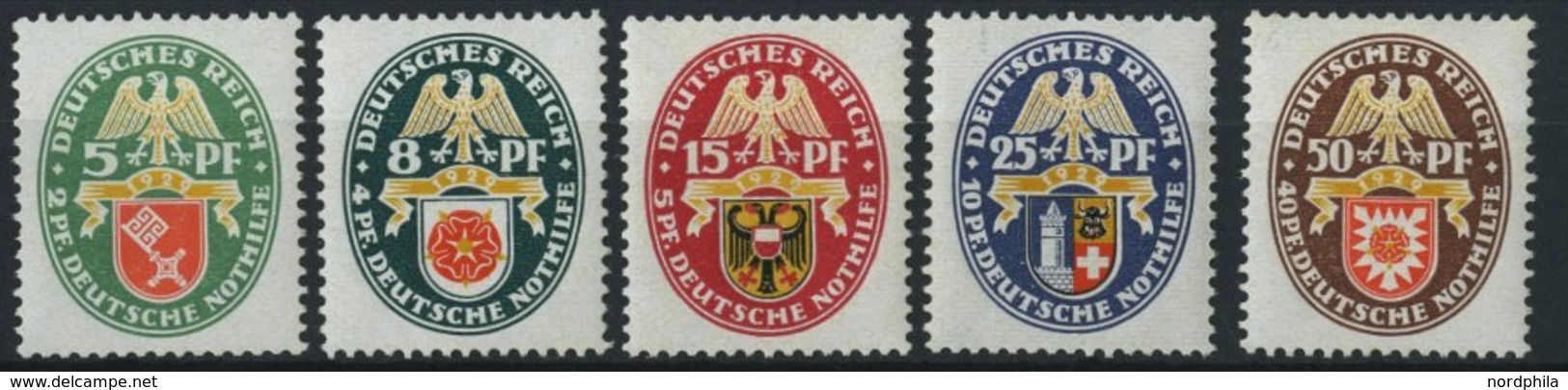 Dt. Reich 430-34 **, 1929, Nothilfe, Normale Zähnung, Prachtsatz, Mi. 240.- - Sonstige & Ohne Zuordnung