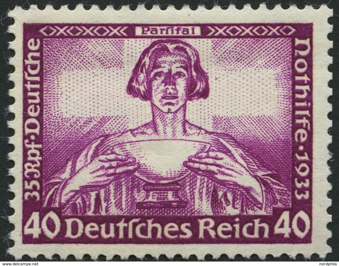 Dt. Reich 507 *, 1933, 40 Pf. Wagner, Falzrest, Gummianhaftungen Sonst Pracht - Autres & Non Classés
