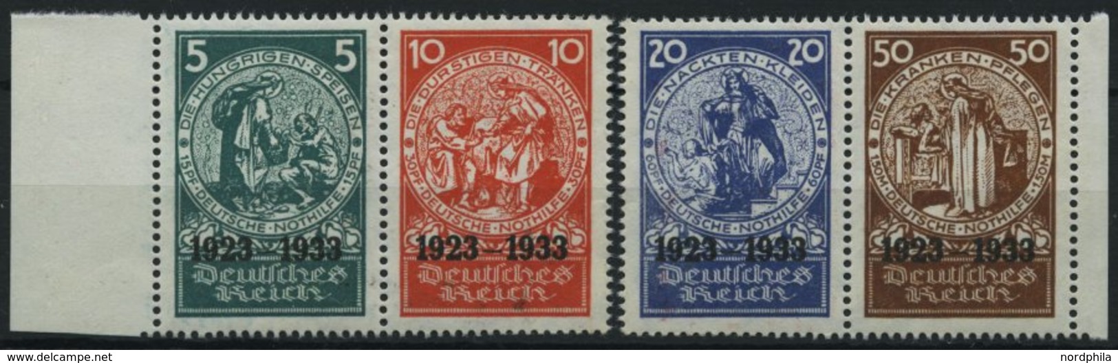 Dt. Reich 508-11 **, 1933, Einzelmarken Nothilfeblock, 2 Prachtpaare, Mi. 1200.- - Sonstige & Ohne Zuordnung