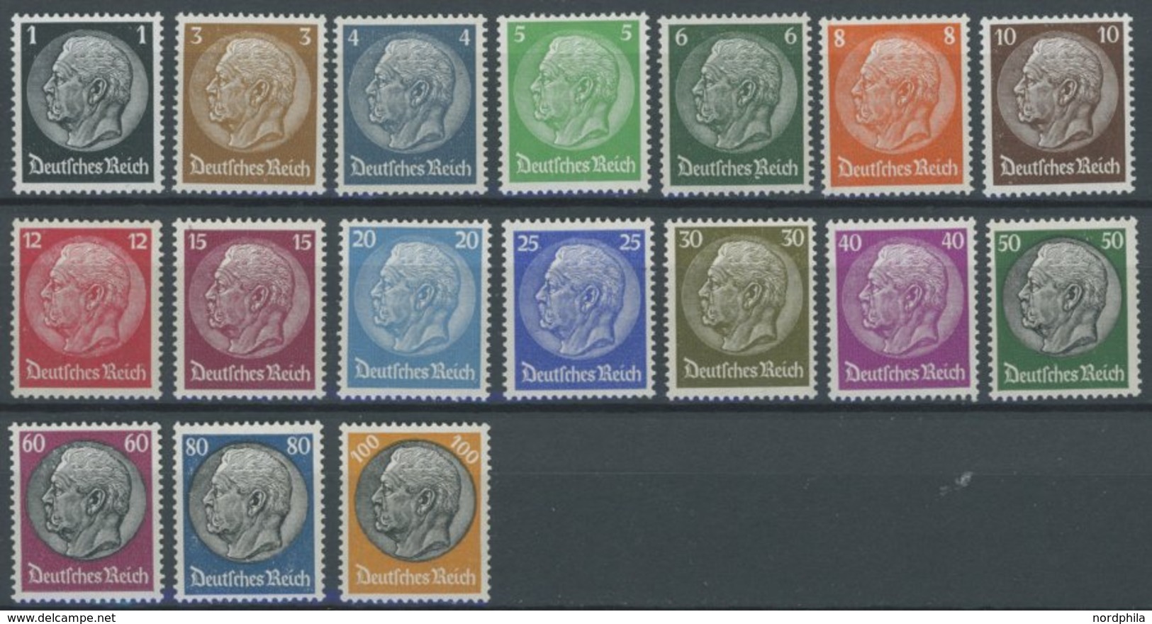 Dt. Reich 512-28 **, 1933/6, Hindenburg, Wz. 4, Postfrischer Prachtsatz, Mi. 80.- - Autres & Non Classés
