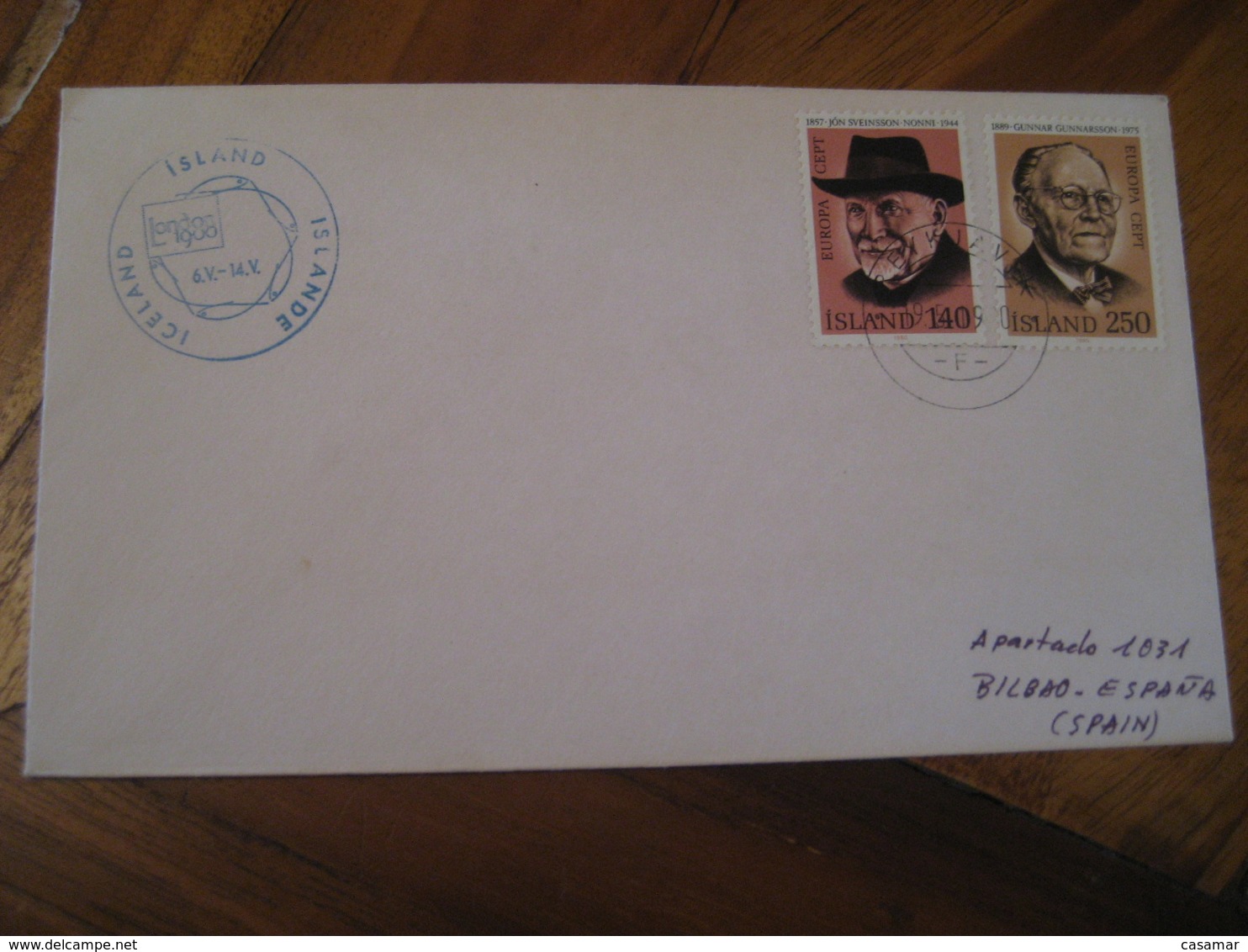 REYKJAVIK 1980 London 1980 Cancel 2 Europa Stamp On Cover ICELAND - Storia Postale