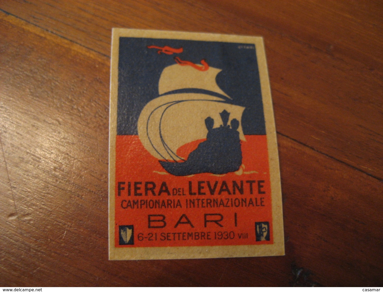 BARI 1930 Fiera Del Levante Campionaria Int. Poster Stamp Label Vignette ITALY - Non Classificati