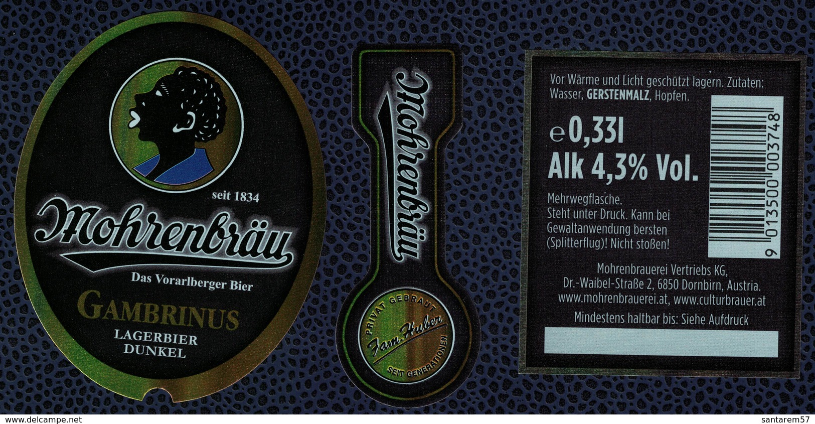 Autriche Lot 3 Etiquettes Bière Beer Labels Mohrenbräu Gambrinus - Bière