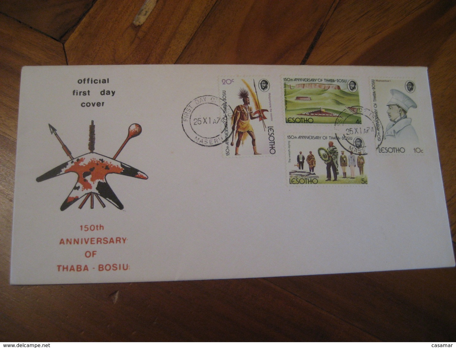 MASERU 1974 150th Anniversary Of Thaba - Bosiu FDC Cancel Cover LESOTHO - Lesotho (1966-...)