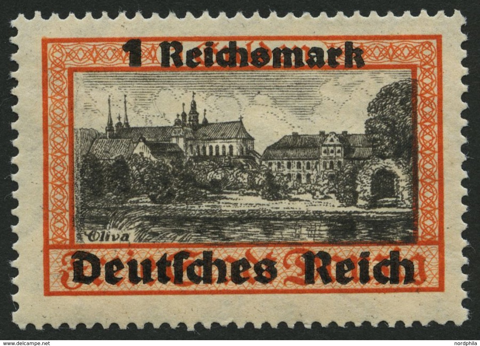 Dt. Reich 728xI **, 1938, 1 RM Danzig Mit Abart Doppelprägung Im Wort Oliva, Pracht, R!, Mi. 500.- - Autres & Non Classés