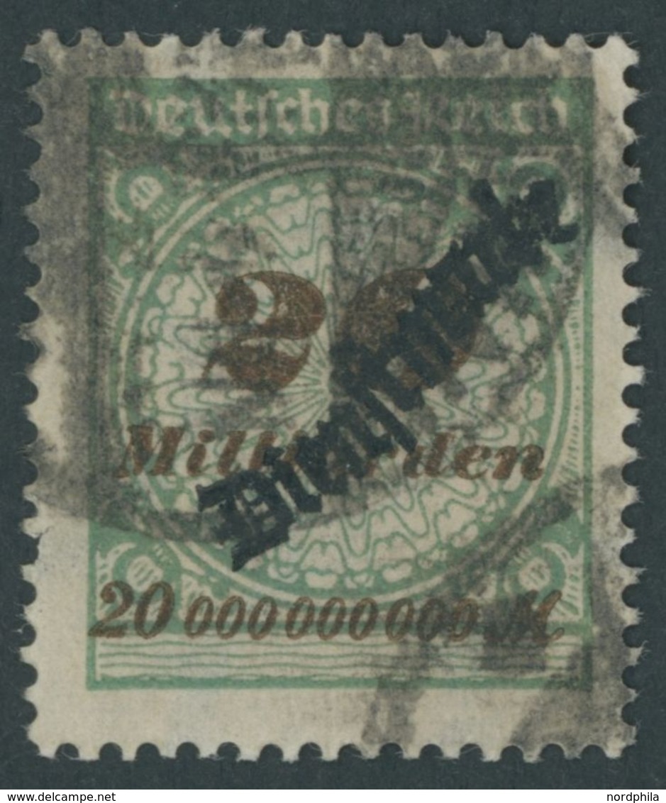 1923, 20 Mrd. M. Opalgrün/schwärzlichockerbraun Mit Plattenfehler Sprung In Der Rosette, Feinst (Randspalt), Kurzbefund  - Service