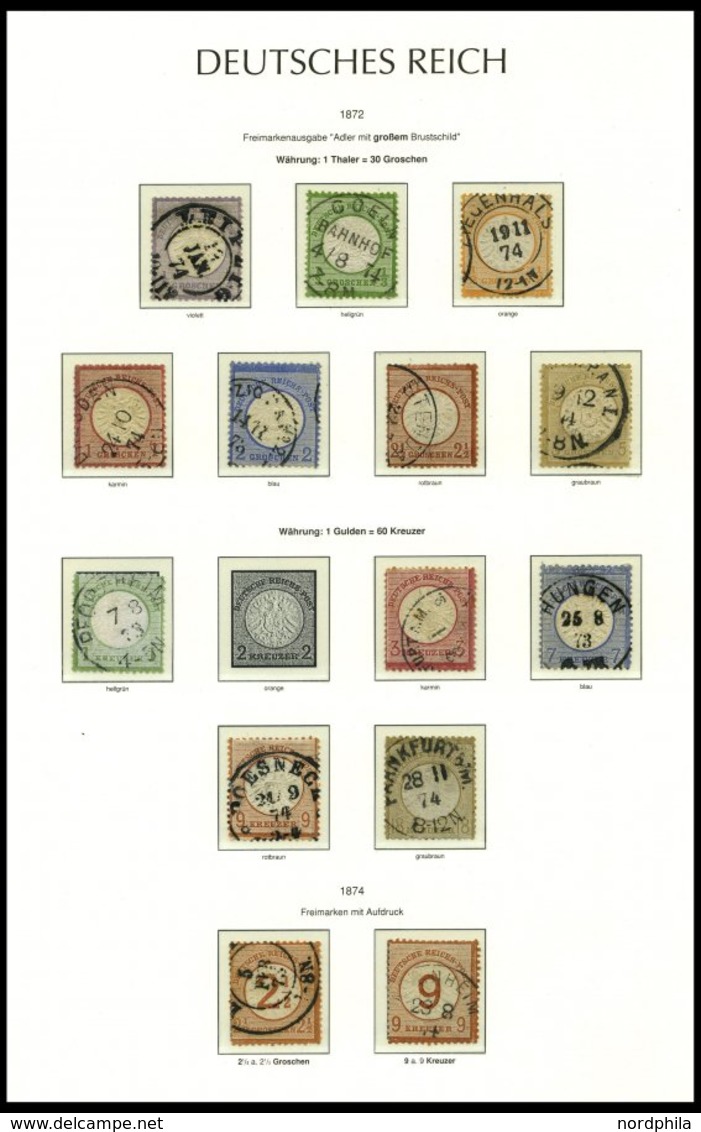 SAMMLUNGEN O, 1872-1917, Saubere Gestempelte Sammlung Dt. Reich Auf Leuchtturm Falzlosseiten Mit Vielen Guten Werten, U. - Usados