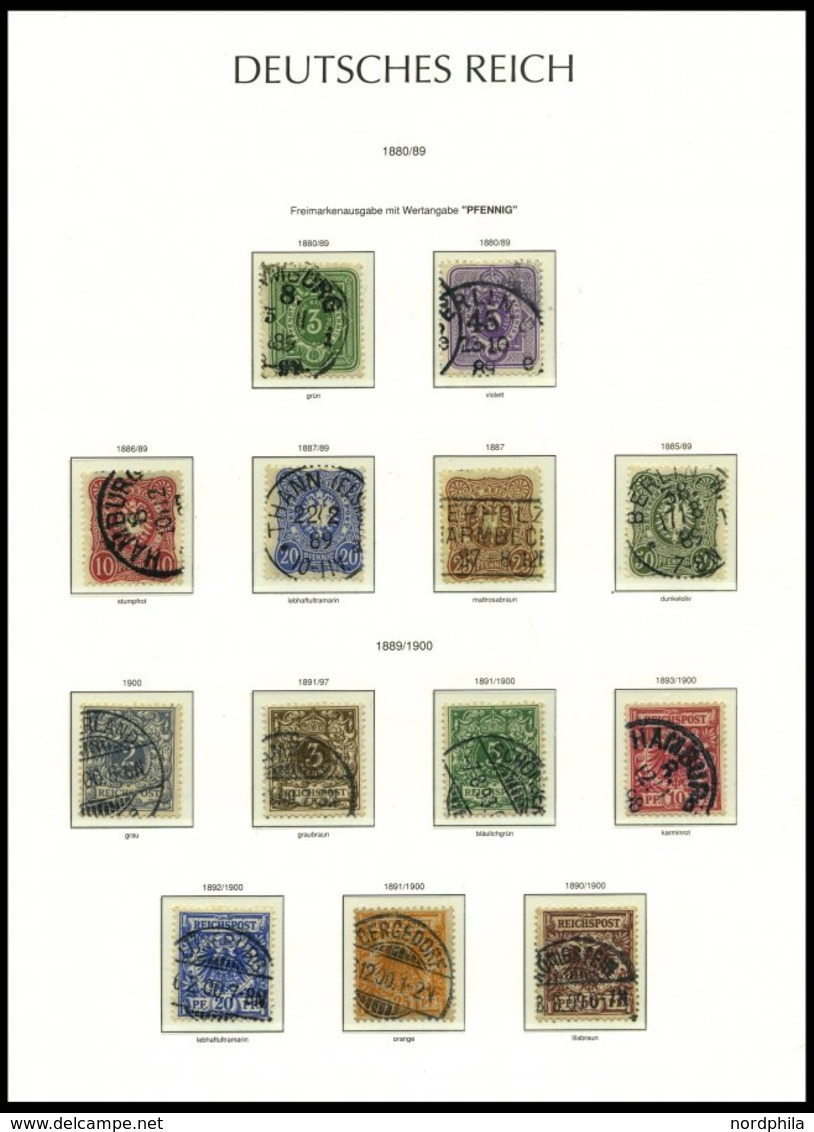 SAMMLUNGEN O, 1872-1917, Saubere Gestempelte Sammlung Dt. Reich Auf Leuchtturm Falzlosseiten Mit Vielen Guten Werten, U. - Used Stamps