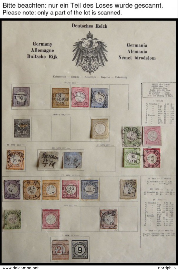 SAMMLUNGEN O,*,(*) , 1872-1930, Alter Sammlungsteil Dt. Reich Mit Besseren Werten, Stark Unterschiedliche Erhaltung, Vie - Used Stamps