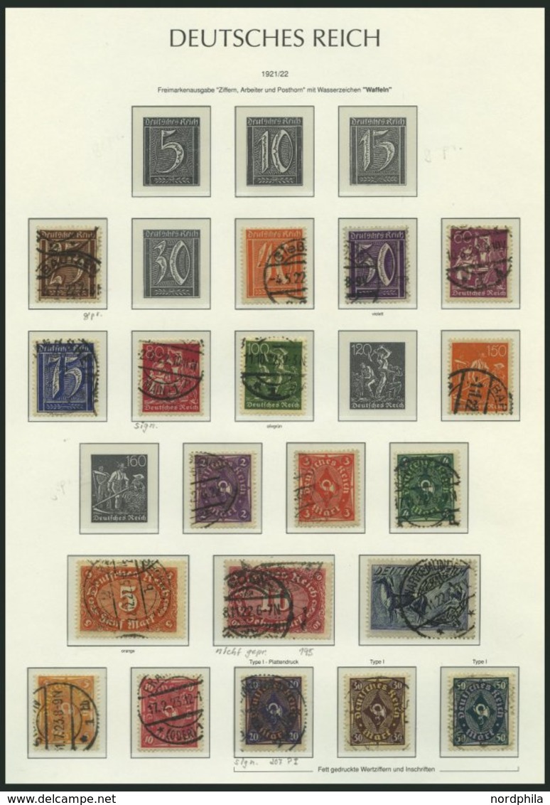 SAMMLUNGEN O, Gestempelte Sammlung Inflation Von 1919-23 Mit Vielen Guten Mittleren Ausgaben Auf Leuchtturm Falzlosseite - Gebraucht