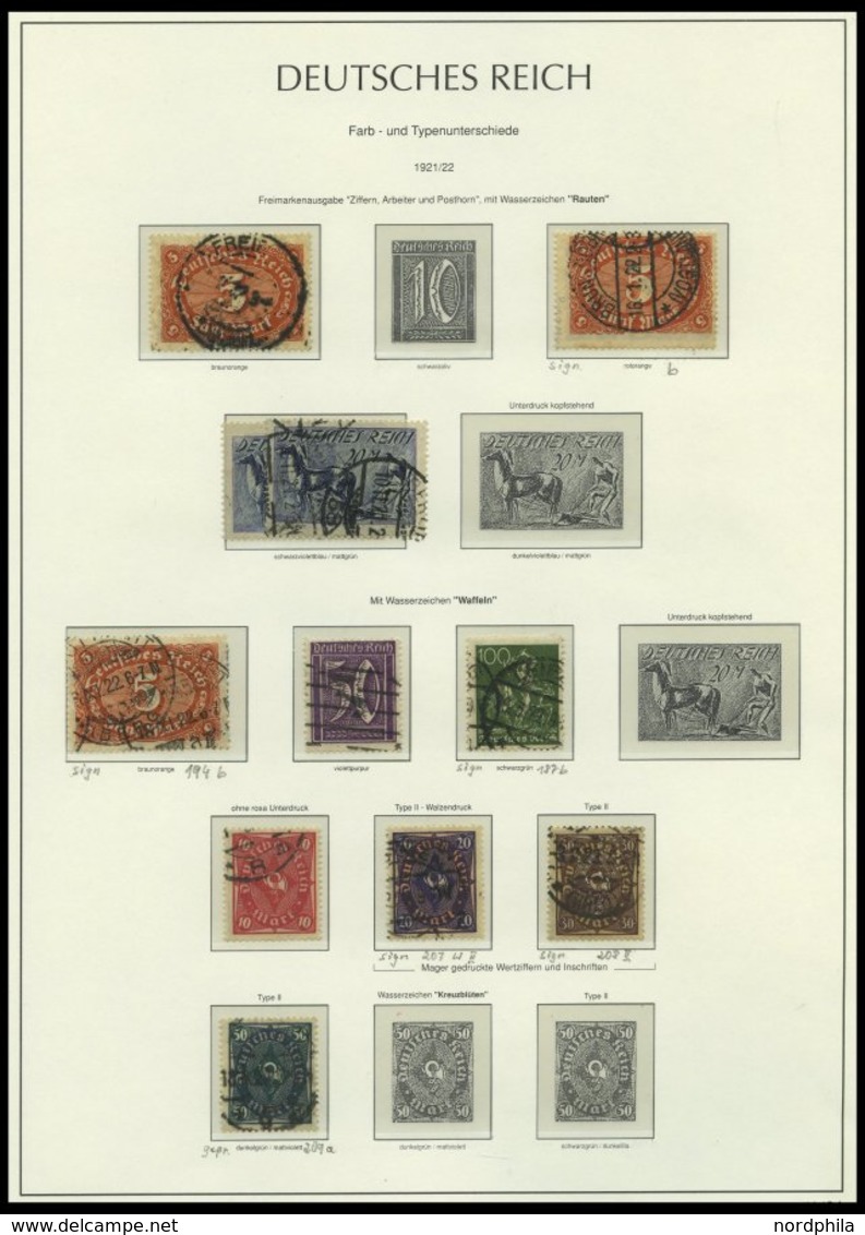 SAMMLUNGEN O, Gestempelte Sammlung Inflation Von 1919-23 Mit Vielen Guten Mittleren Ausgaben Auf Leuchtturm Falzlosseite - Oblitérés