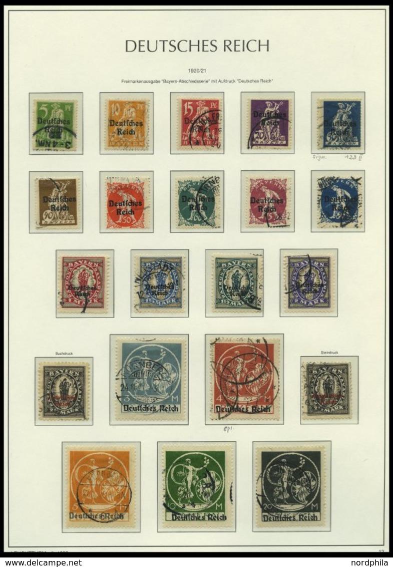 SAMMLUNGEN o, gestempelte Sammlung Inflation von 1919-23 mit vielen guten mittleren Ausgaben auf Leuchtturm Falzlosseite