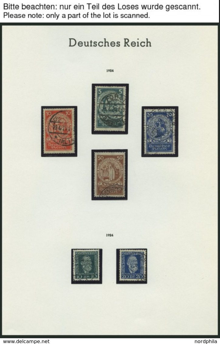 SAMMLUNGEN, LOTS O, Gestempelte Sammlung Dt. Reich Von 1923-32 Auf Leuchtturm Falzlosseiten, U.a. Mit Mi.Nr. 351-54, 378 - Used Stamps