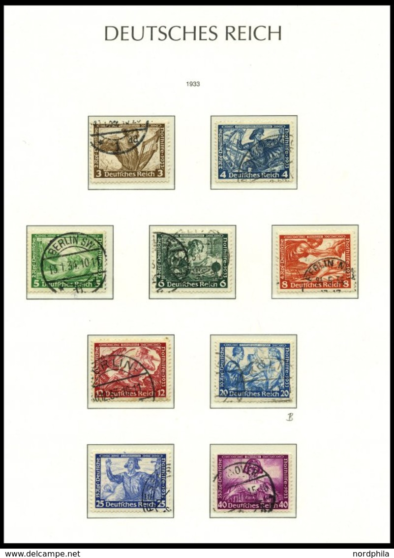 SAMMLUNGEN O,**,* , 1923-45, Meist Gestempelte Sammlung Dt. Reich Im Neuwertigen Leuchtturm Falzlosalbum Mit Diversen Gu - Used Stamps