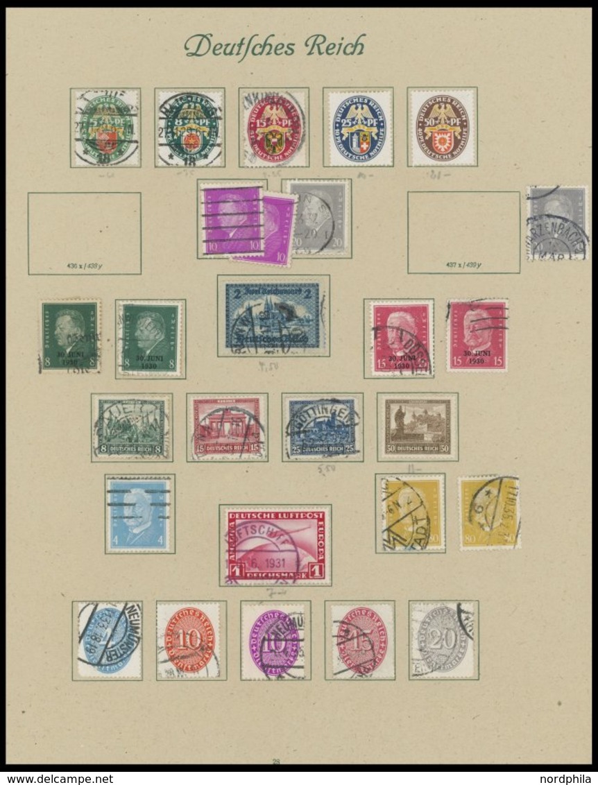 SAMMLUNGEN O,* , 1923-45 Sammlung Dt. Reich Mit Vielen Guten Werten, Sätzen Und Blocks (Bl. 4-11 O,*), Etwas Unterschied - Gebraucht