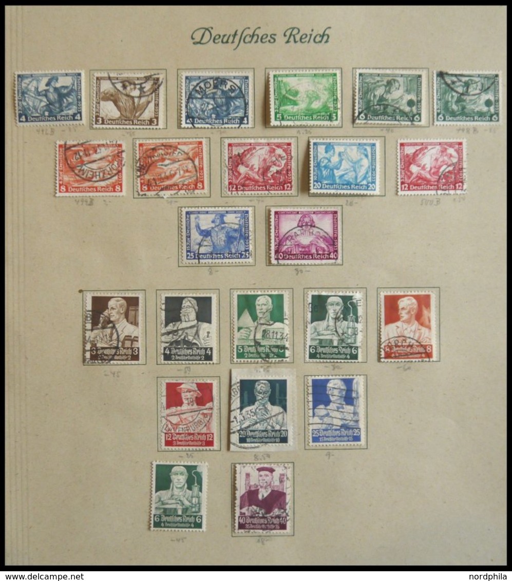 SAMMLUNGEN o,* , 1923-45 Sammlung Dt. Reich mit vielen guten Werten, Sätzen und Blocks (Bl. 4-11 o,*), etwas unterschied
