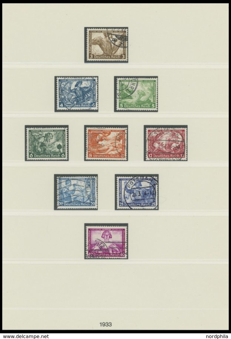 SAMMLUNGEN O, 1933-45, Bis Auf Mi.Nr. 496-98 Und Block 2 Und 3 Komplette Saubere Gestempelte Sammlung Im Lindner Falzlos - Oblitérés