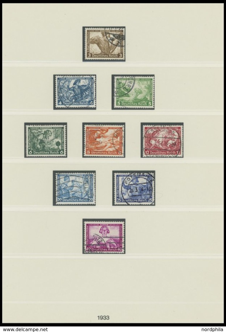 SAMMLUNGEN O, 1933-45, Bis Auf Mi.Nr. 496-98 Und Block 2 Und 3 Komplette Saubere Gestempelte Sammlung Im Lindner Falzlos - Used Stamps