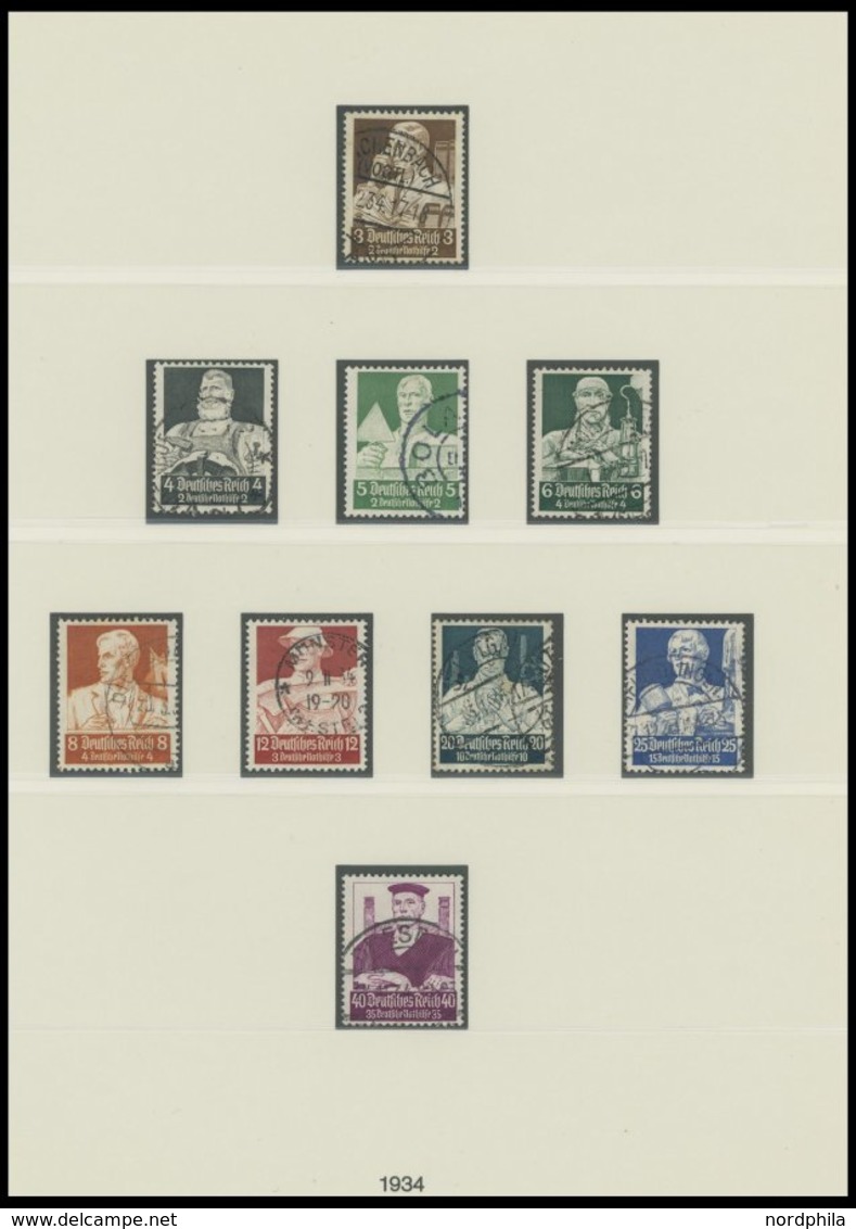 SAMMLUNGEN O, 1933-45, Bis Auf Mi.Nr. 496-98 Und Block 2 Und 3 Komplette Saubere Gestempelte Sammlung Im Lindner Falzlos - Used Stamps