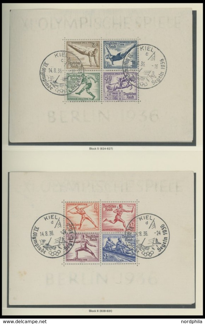 SAMMLUNGEN O, 1933-45, Bis Auf Chicagofahrt, Block 2 Und 3 In Den Hauptnummern Komplette Sammlung Bis 1944 Im Falzlosalb - Used Stamps