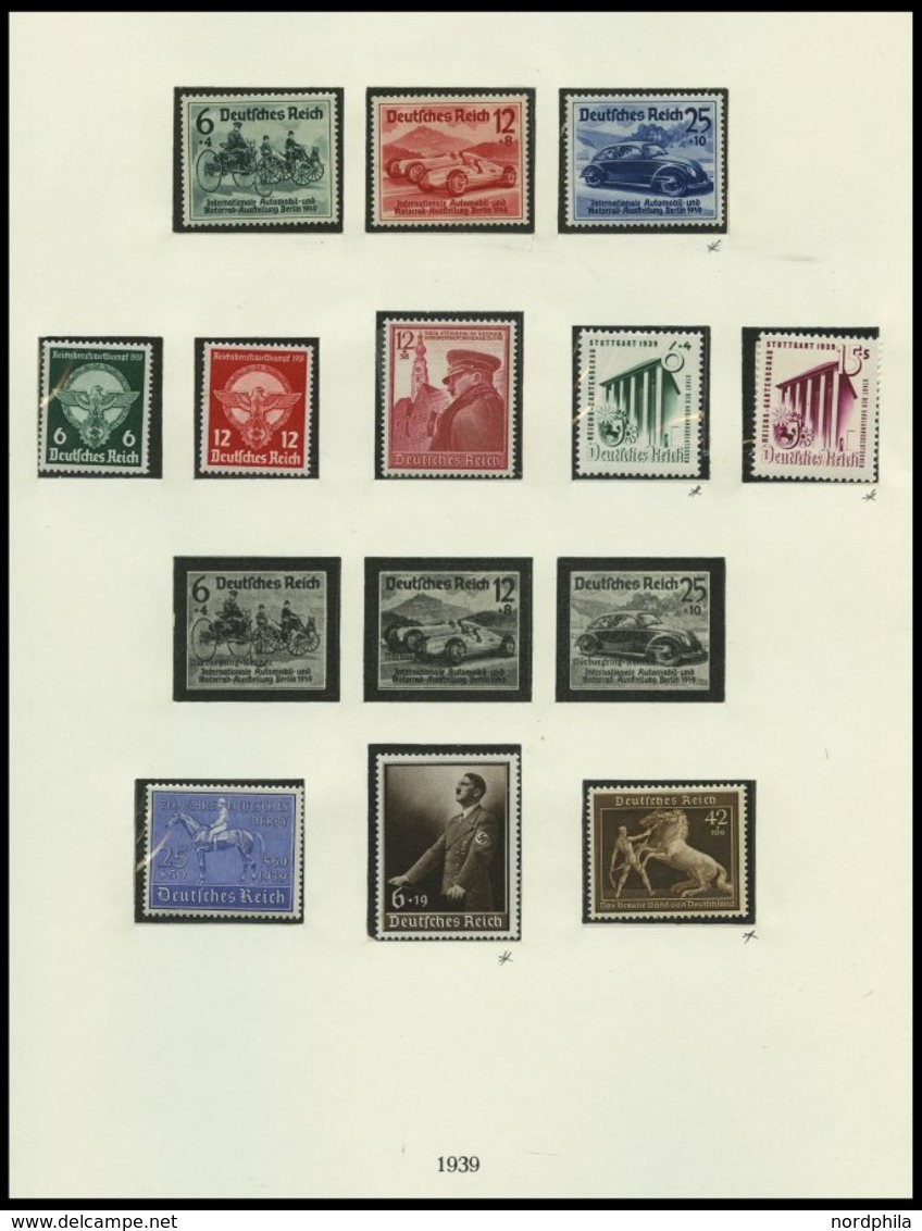 SAMMLUNGEN *,**,(*) , Ungebrauchte, Teils Postfrische Sammlung Dt. Reich Von 1935-1945 Im Lindner Falzlosalbum, Einige G - Used Stamps