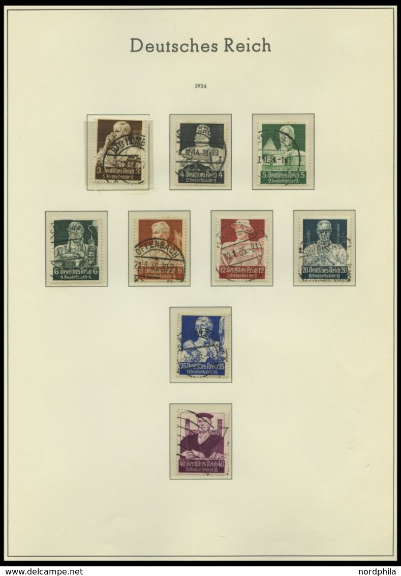 SAMMLUNGEN O,BrfStk , 1933-45, Saubere Gestempelte Sammlung Dt. Reich Mit Vielen Guten Mittleren Ausgaben, Fast Nur Prac - Used Stamps