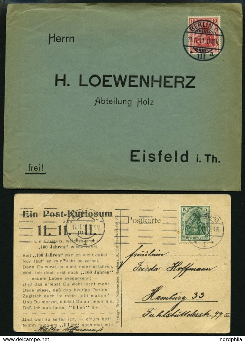 LOTS 17 Belege Mit Stempeldaten 9.9.99, 11.11.11, 12.12.12, 11.12.13, 22.2.22, 3.3.33 Und 4.4.44, Meist Pracht - Other & Unclassified