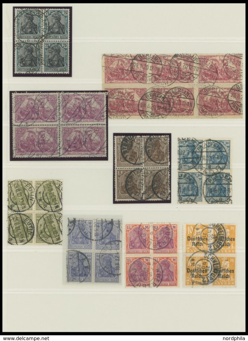 LOTS VB O , 1919-23, 64 Verschiedene Gestempelte Viererblocks (oder Größere Einheiten), Fast Nur Prachterhaltung, Alles  - Autres & Non Classés