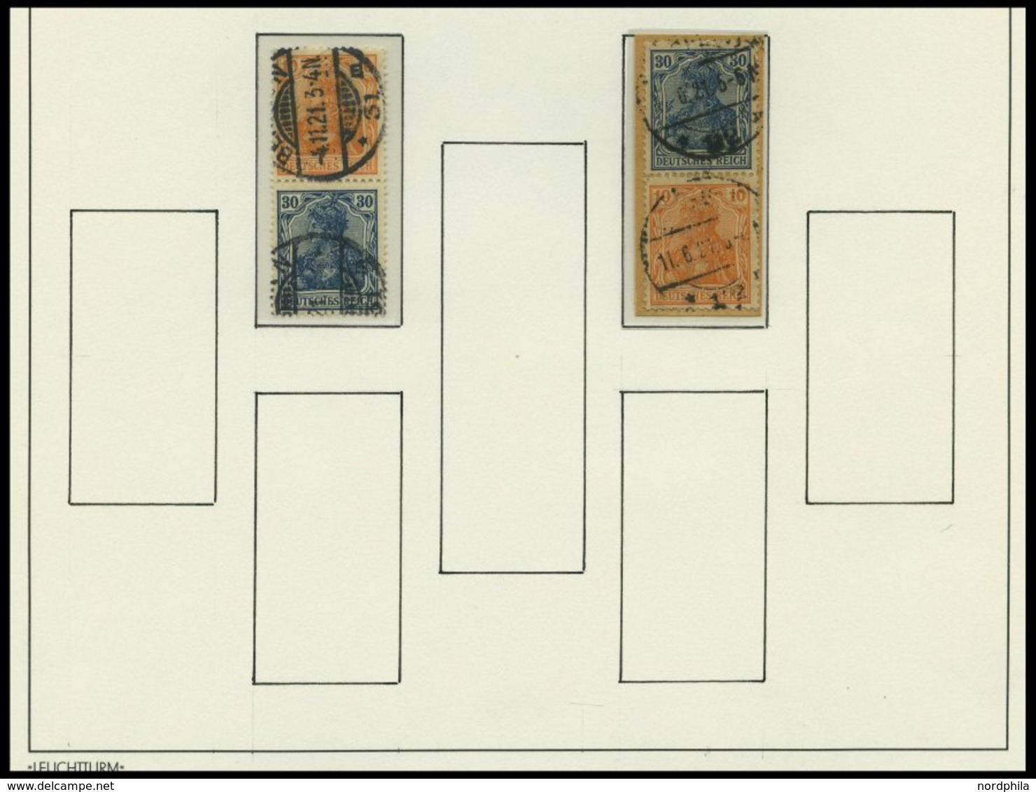 ZUSAMMENDRUCKE a. W 5-KZ 19 o, 1921-33, gestempelte Partie verschiedener Zusammendrucke auf Leuchtturmseiten, mit einige