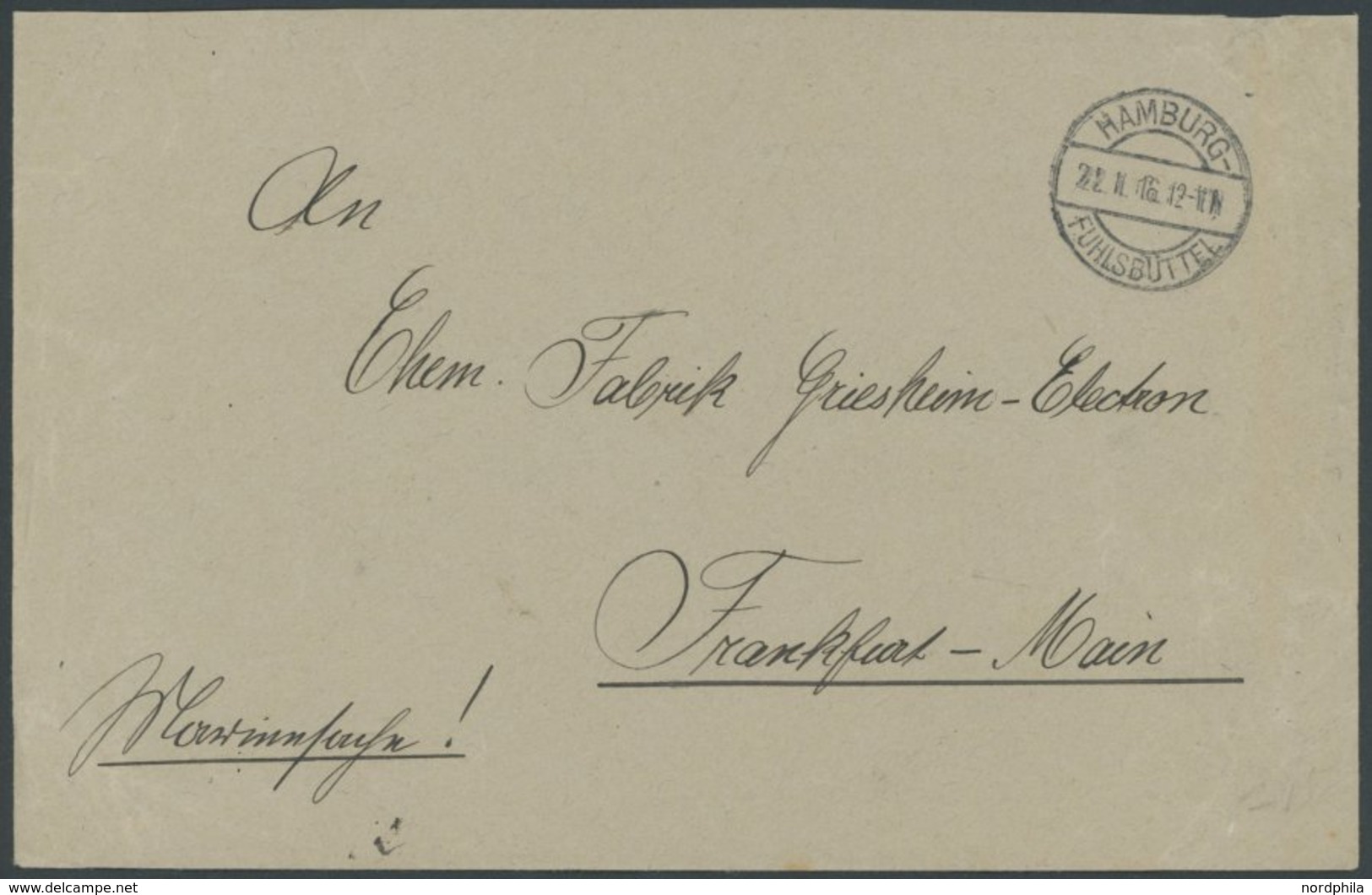 1916, Rückseitiger Violetter Briefstempel Marine - Luftschiff - Detachement (große Schrift) Auf Marinesache, Brief Knitt - Poste Aérienne & Zeppelin