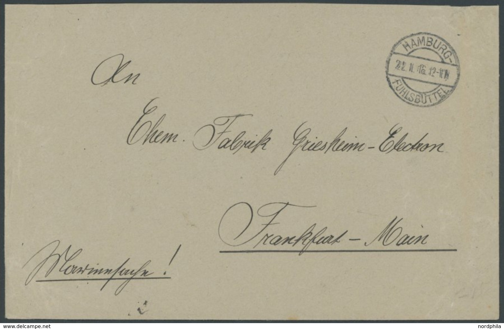 1916, Rückseitiger Violetter Briefstempel Marine - Luftschiff - Detachement (große Schrift) Auf Marinesache, Brief Knitt - Airmail & Zeppelin