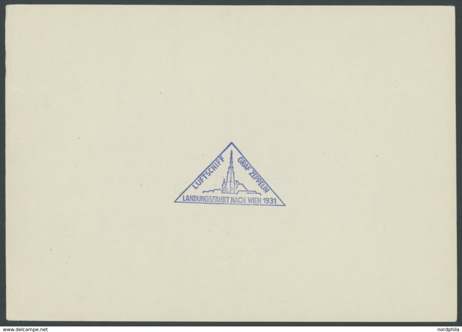 1931, Österreichfahrt, Original Musterabschlag Des Sonderbestätigungsstempels In Blau Auf DIN-A5 Blatt, Seitenränder Etw - Airmail & Zeppelin